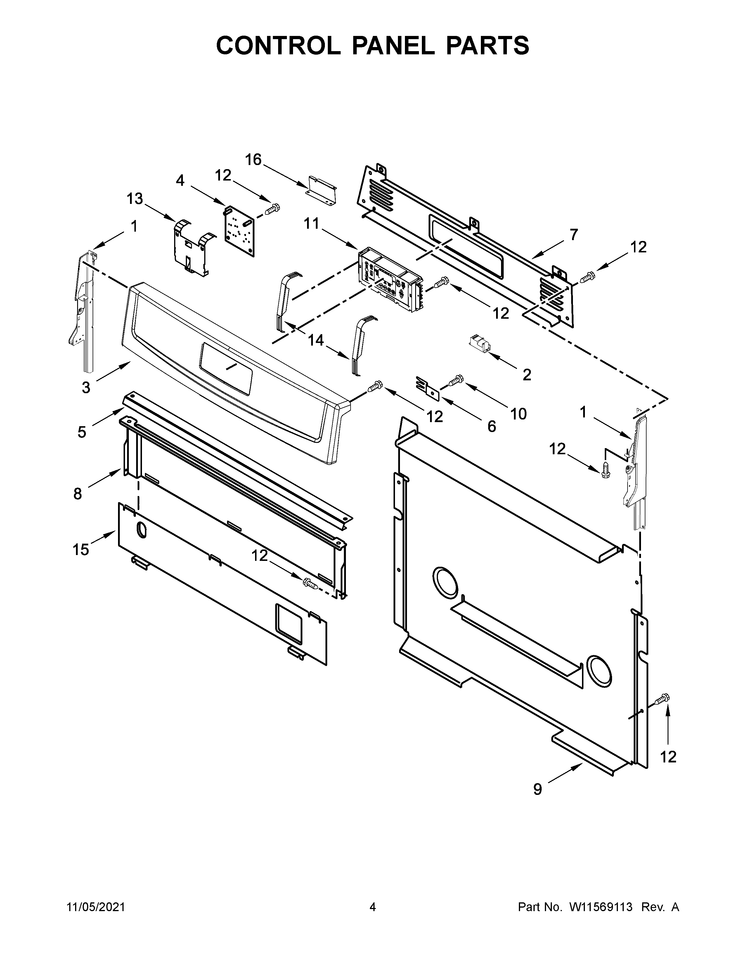 Control panel parts