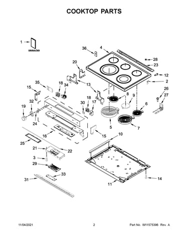 Cooktop parts