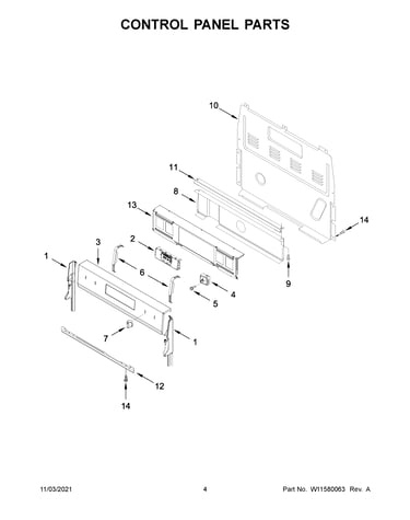 Control panel parts