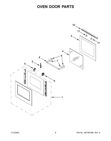 Oven door parts