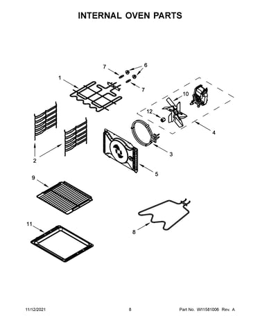 Internal oven parts