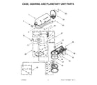 KitchenAid KSM195PSBE0 case, gearing and planetary unit parts diagram