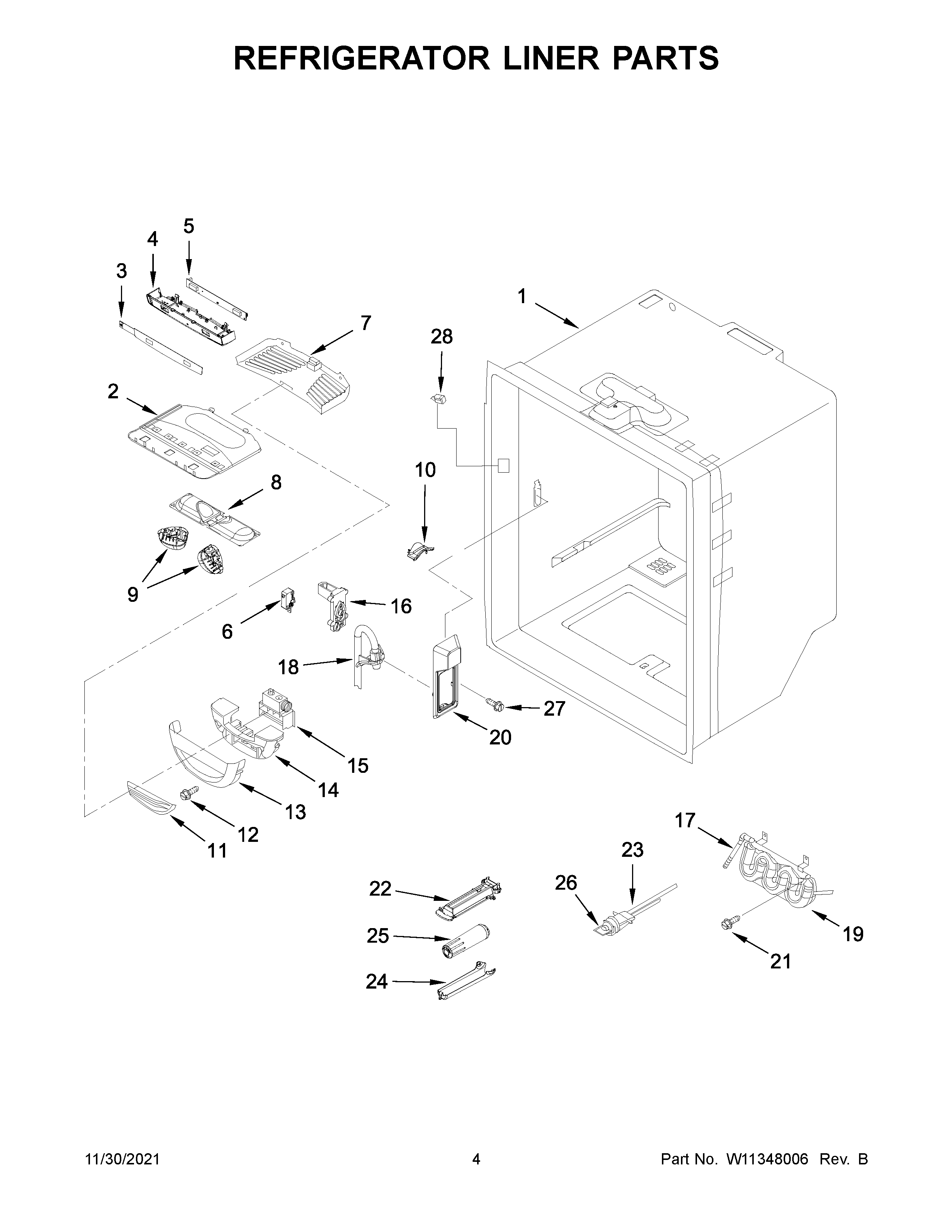 REFRIGERATOR LINER PARTS