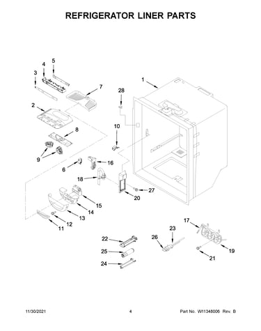 Refrigerator liner parts
