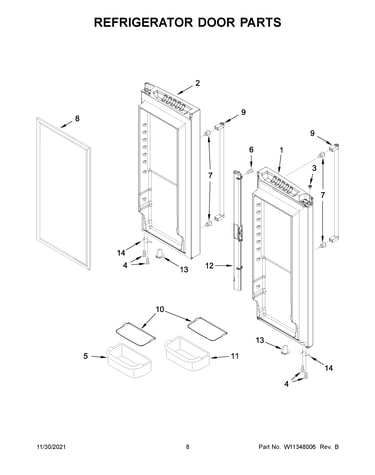 Refrigerator door parts