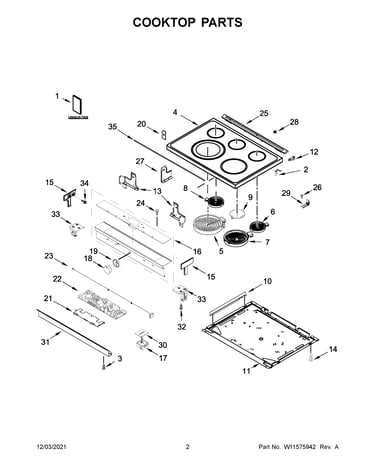 Cooktop parts