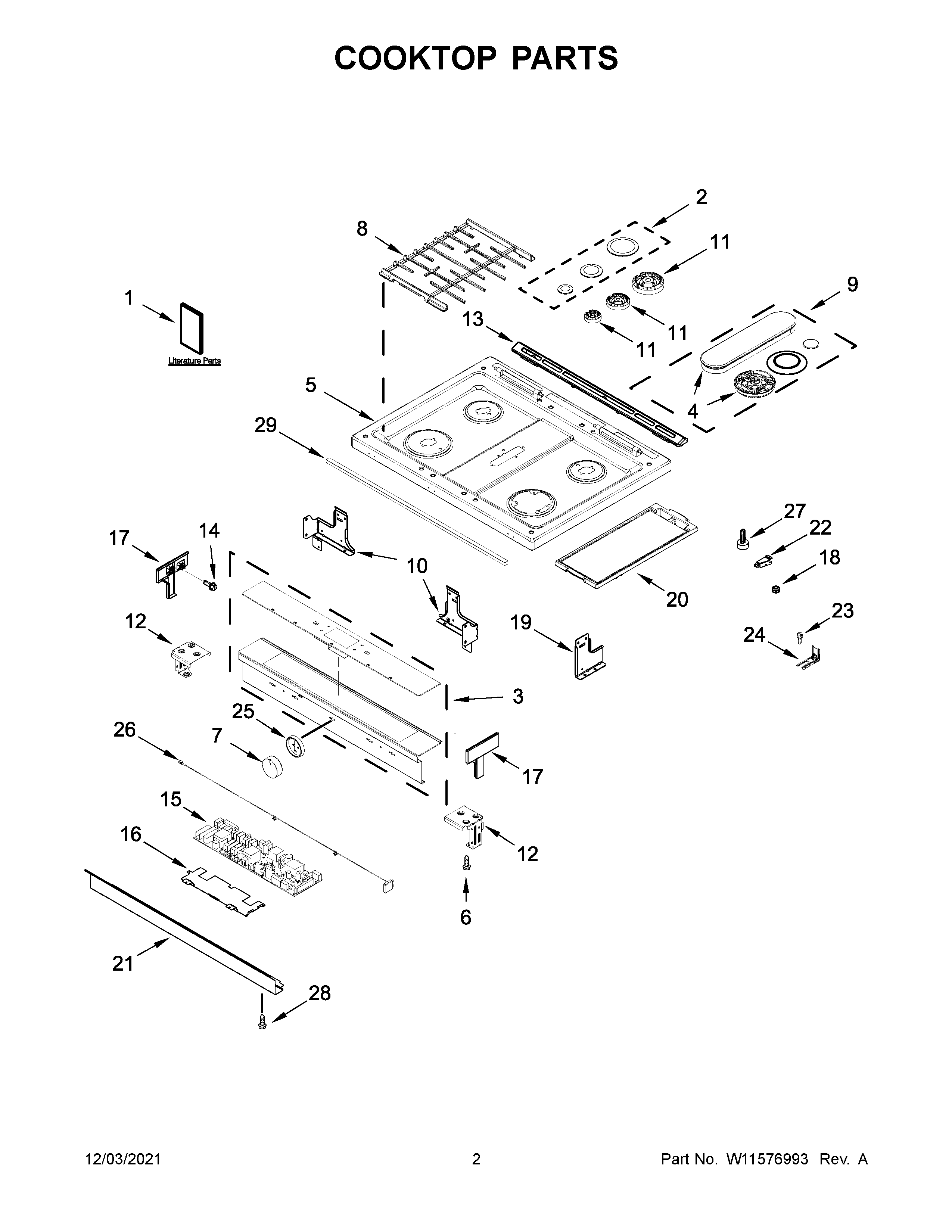 Cooktop parts