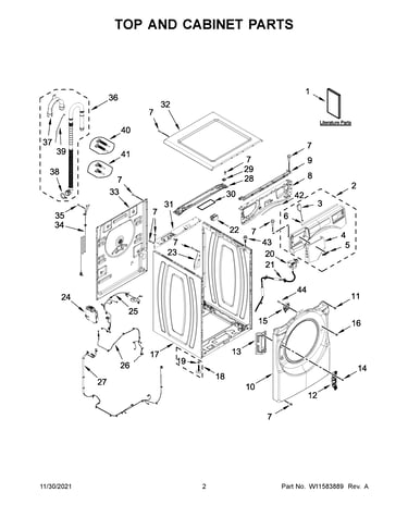 Top and cabinet parts