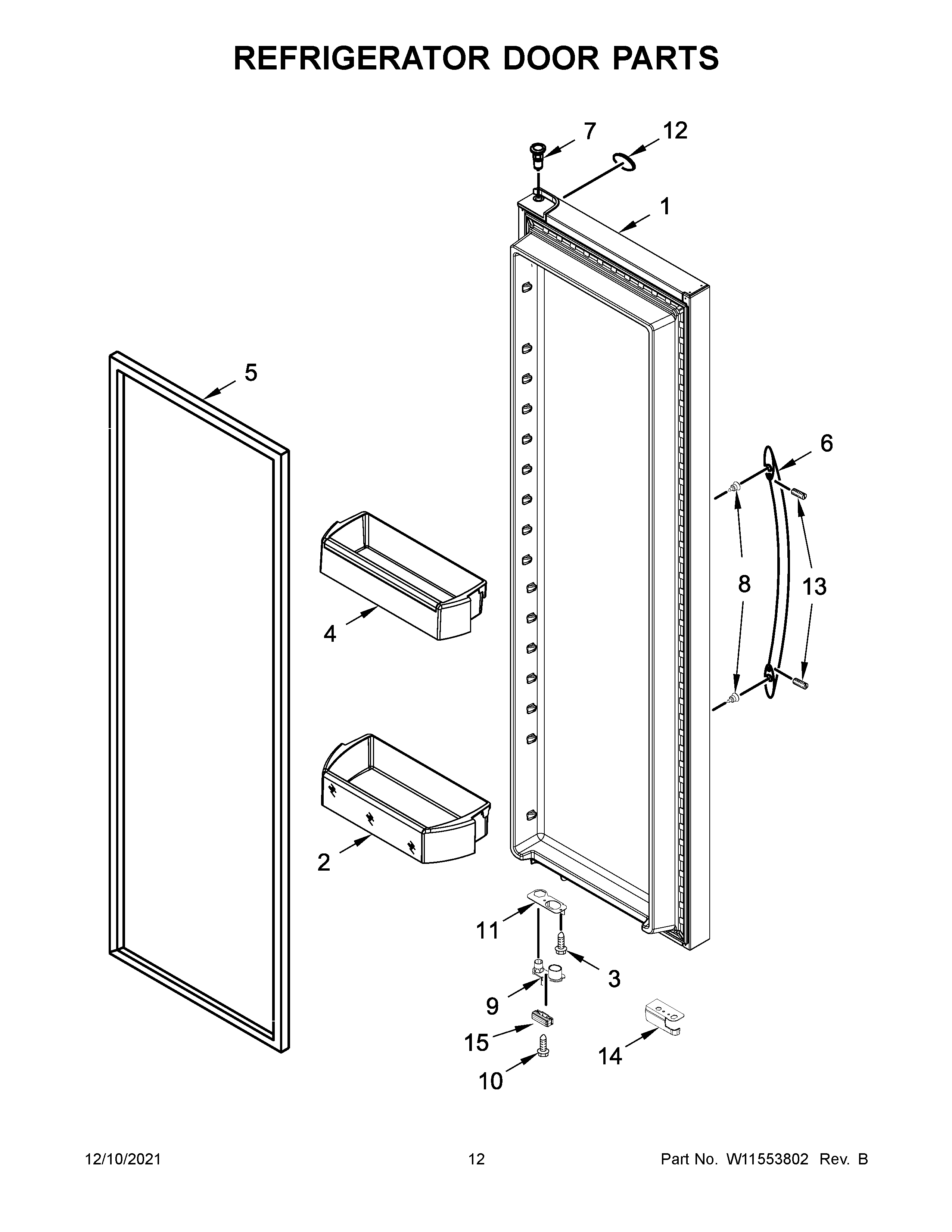 Refrigerator door parts