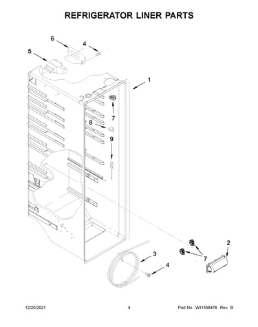 Refrigerator liner parts