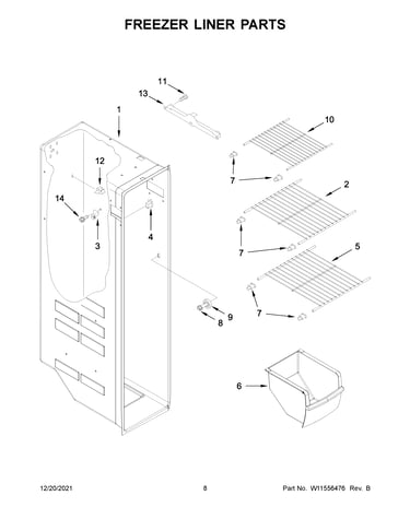 Freezer liner parts