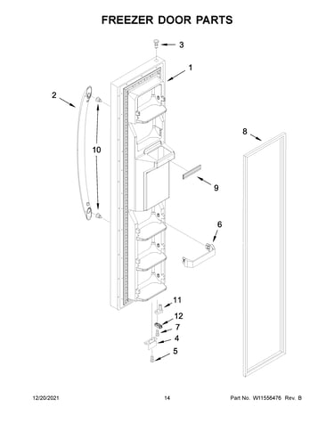 Freezer door parts
