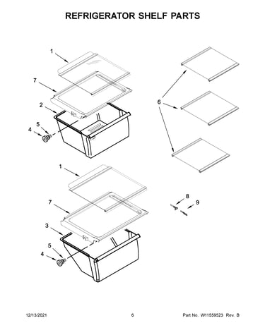 Refrigerator shelf parts