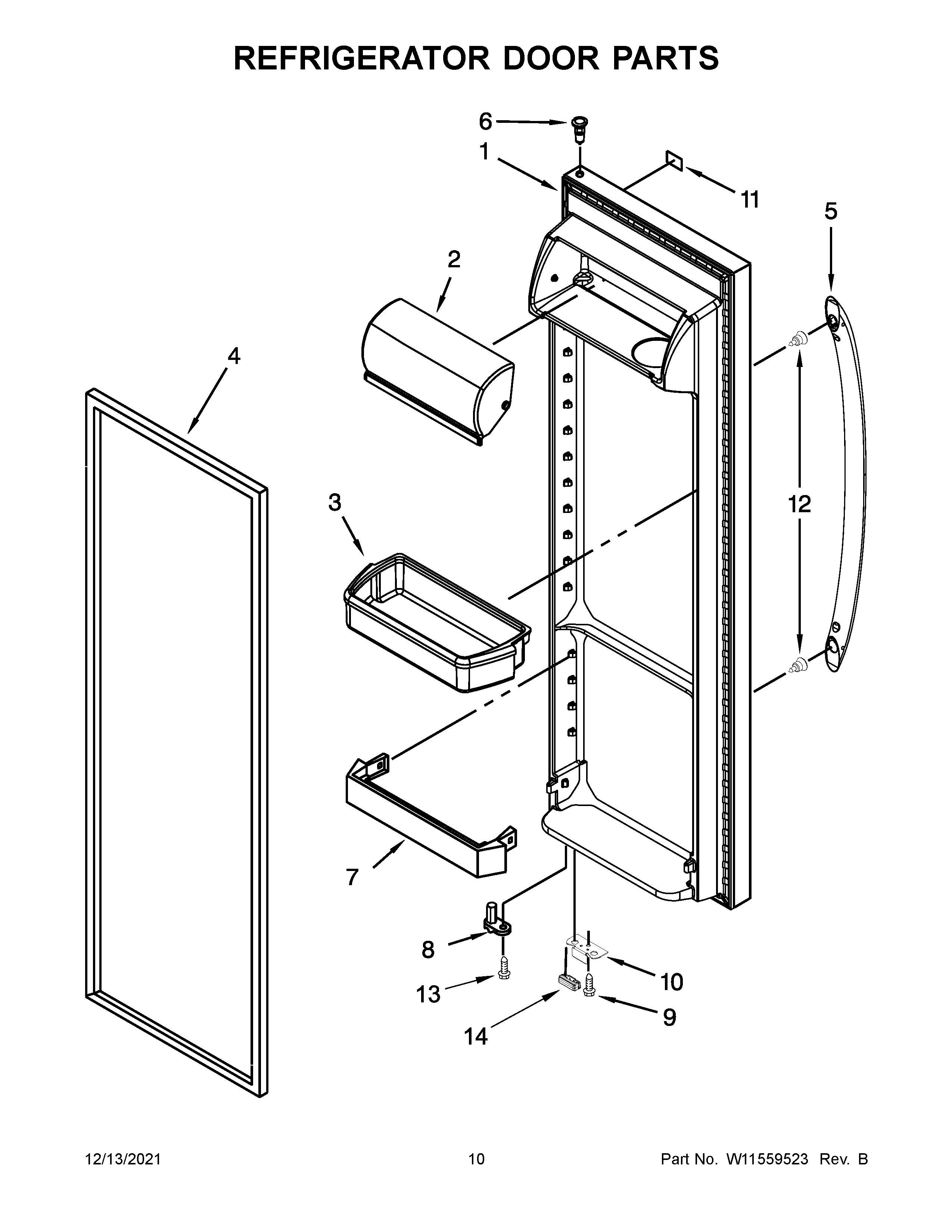 Refrigerator door parts