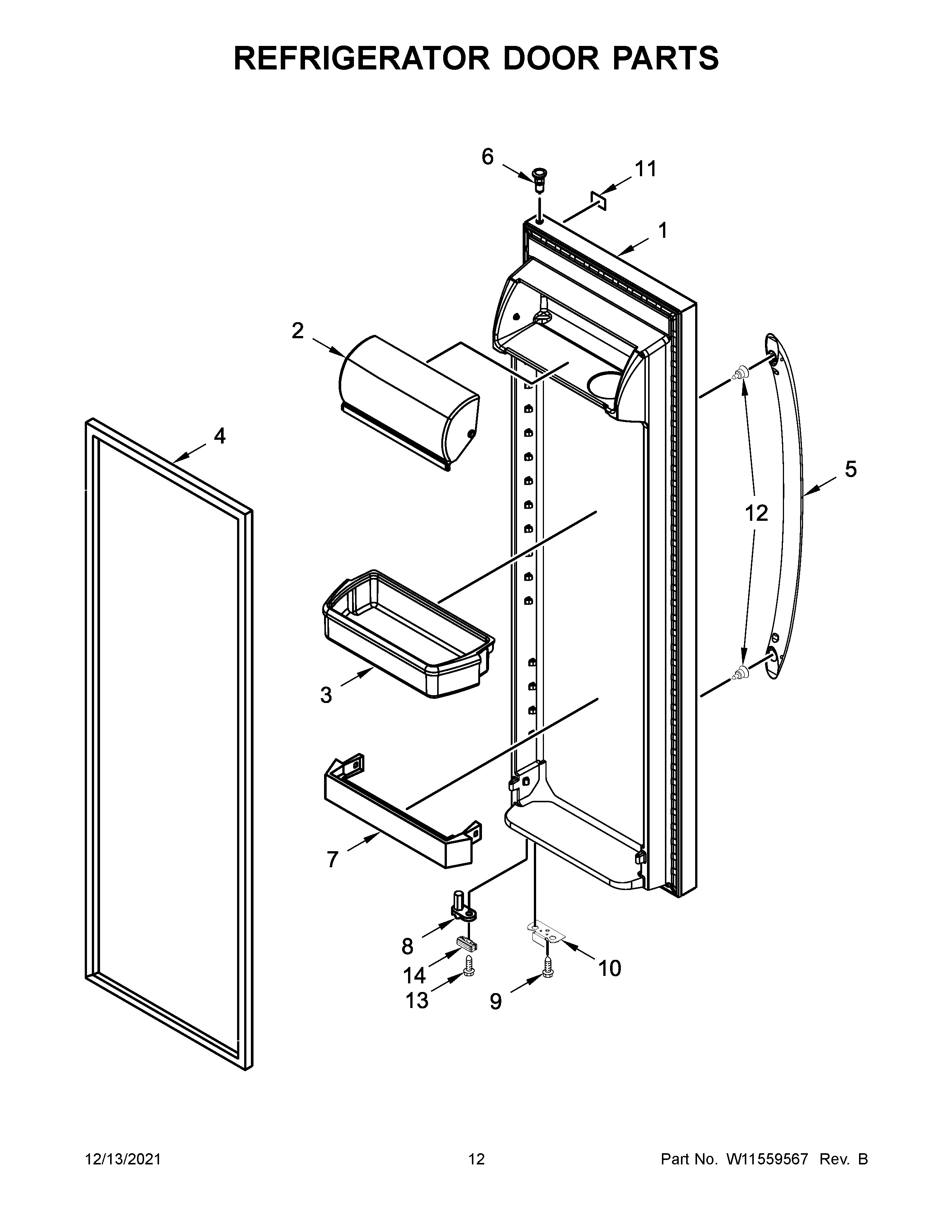 Refrigerator door parts