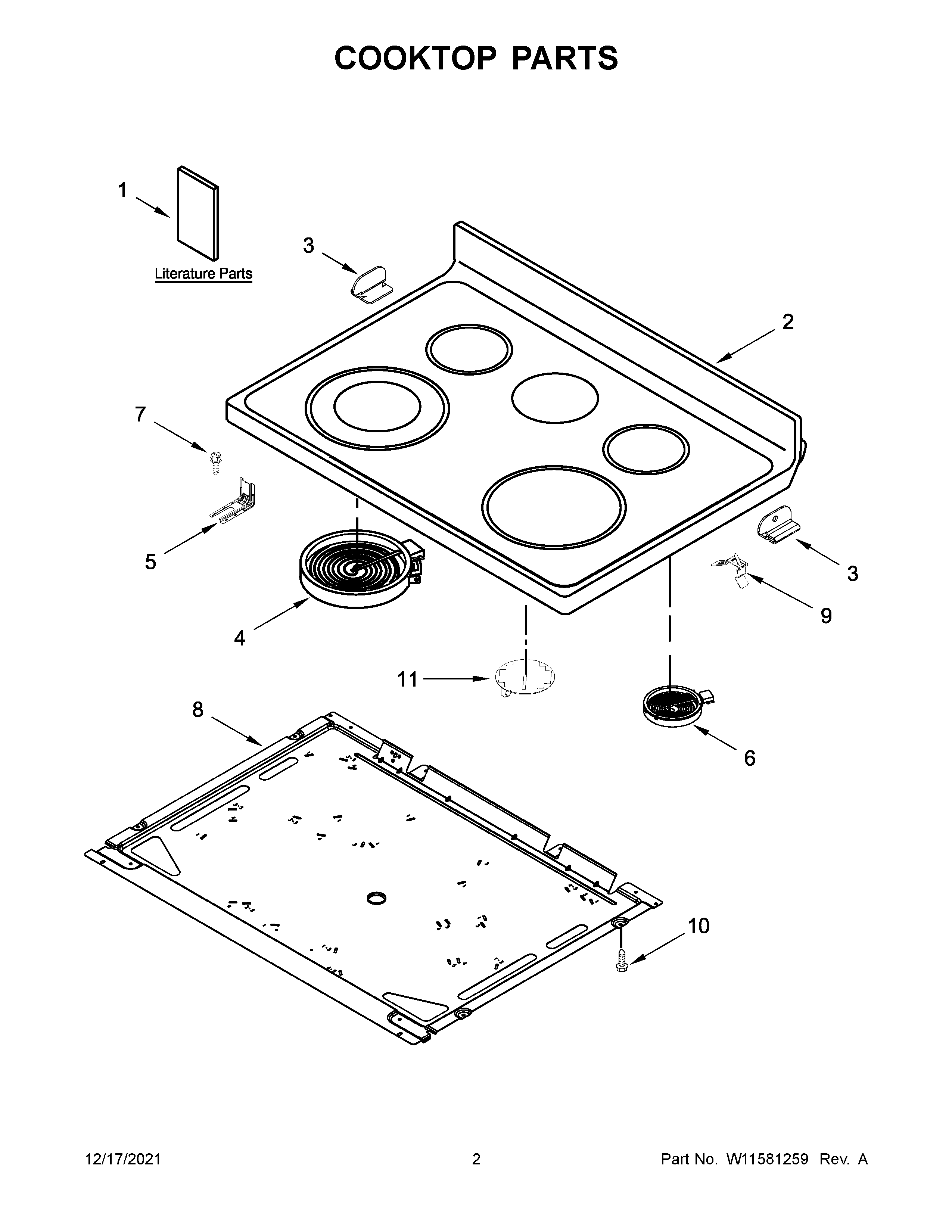 Cooktop parts