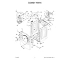 Whirlpool WED5605MW0 cabinet parts diagram