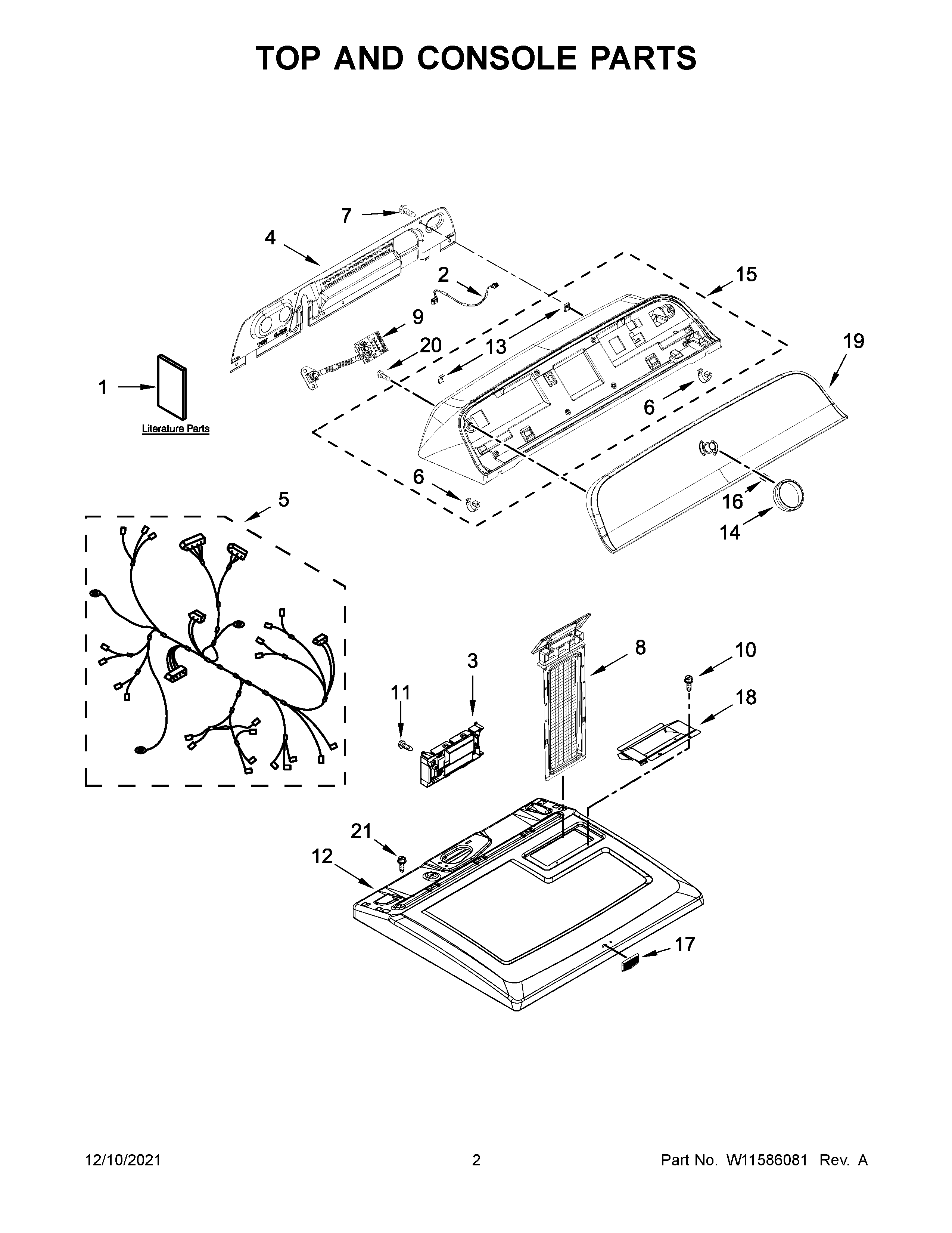 Top and console parts