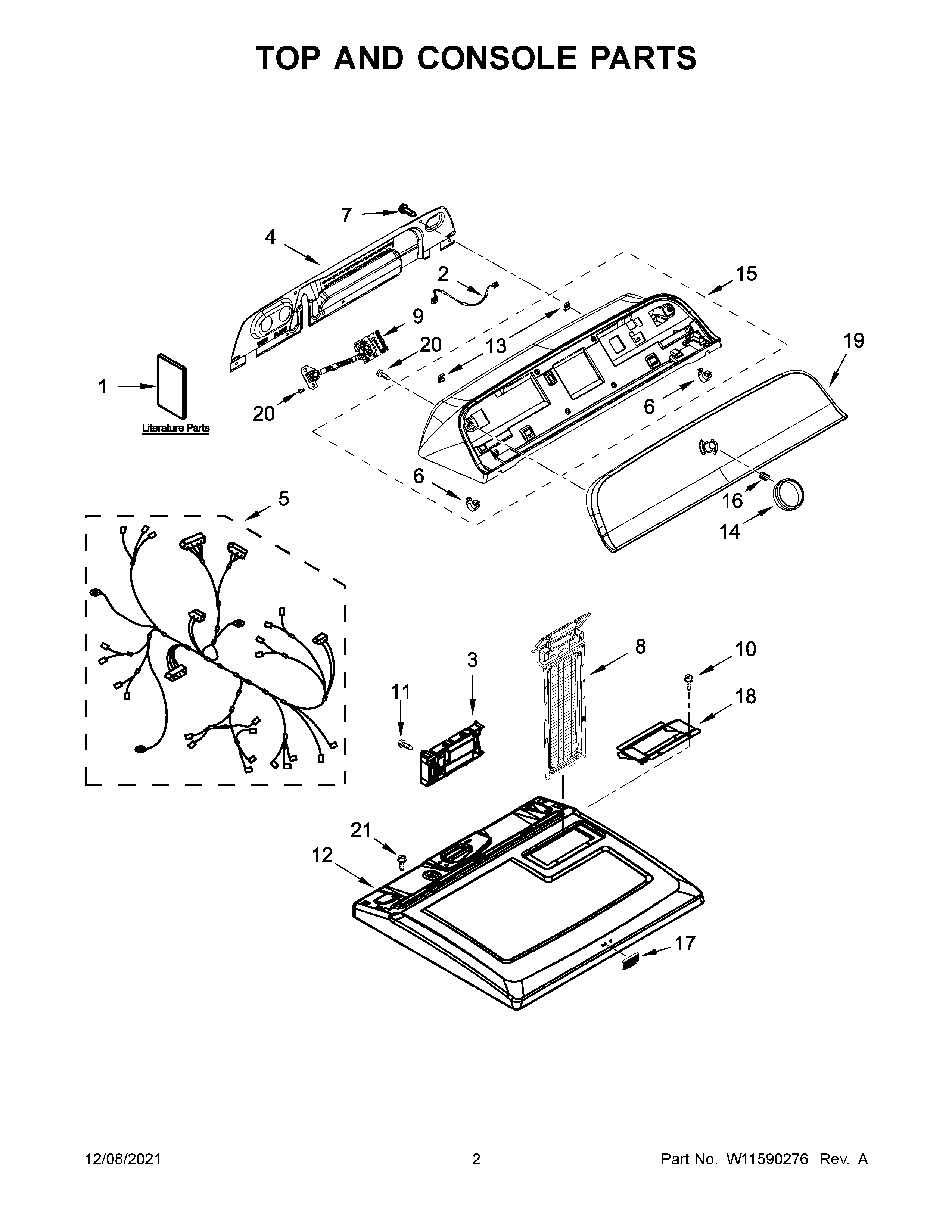 Top and console parts