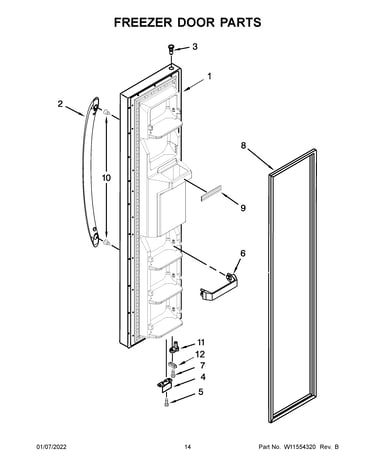 Freezer door parts