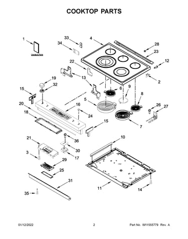Cooktop parts