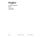 Whirlpool WRT106TFDT02 cover sheet diagram