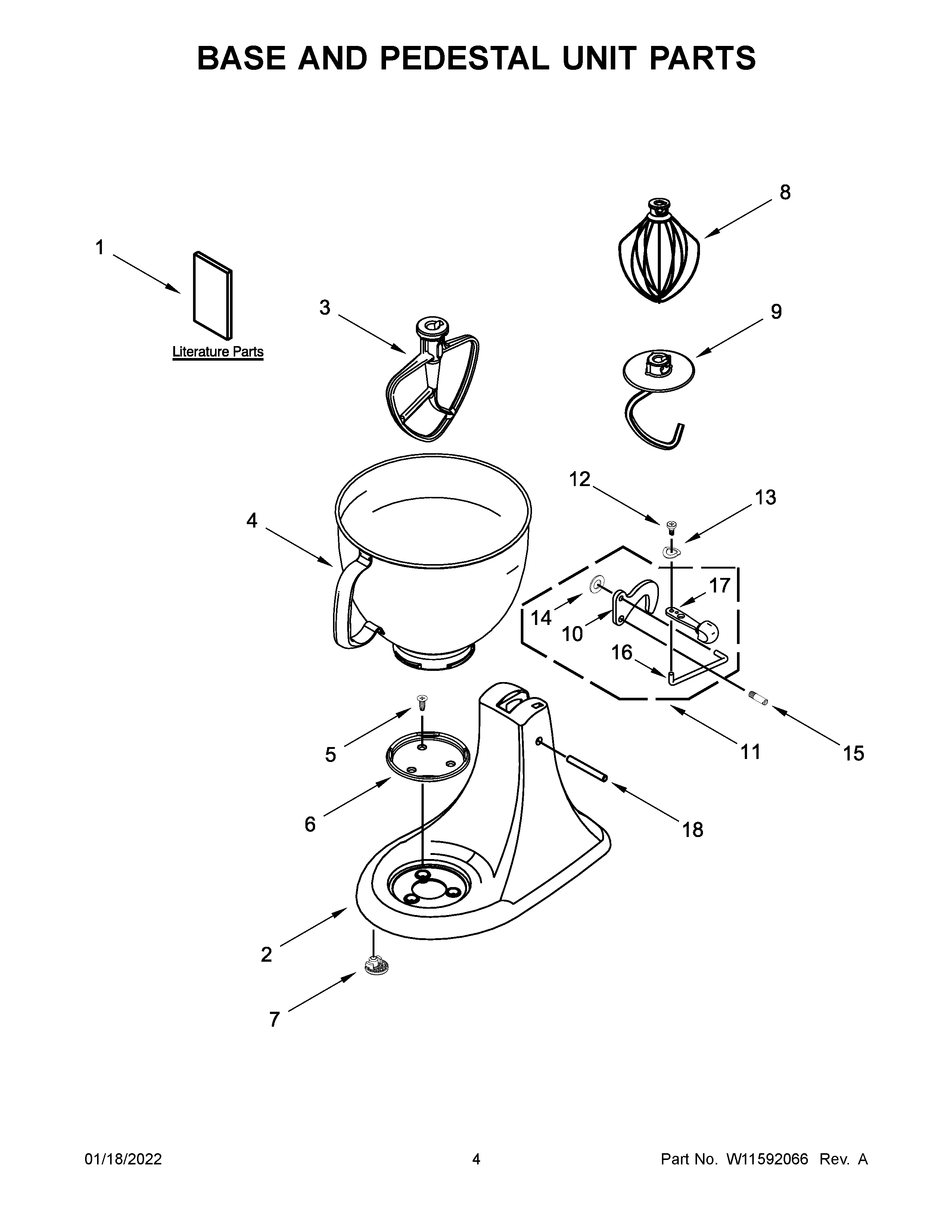 BASE AND PEDESTAL UNIT PARTS