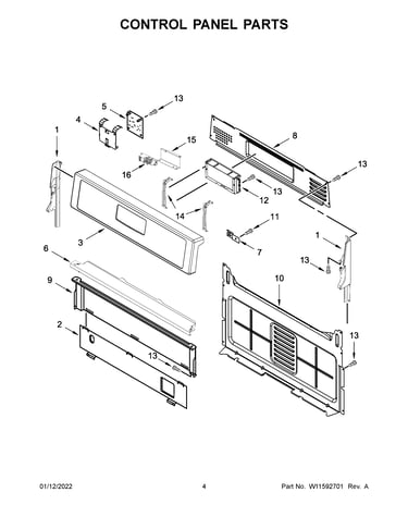 Control panel parts