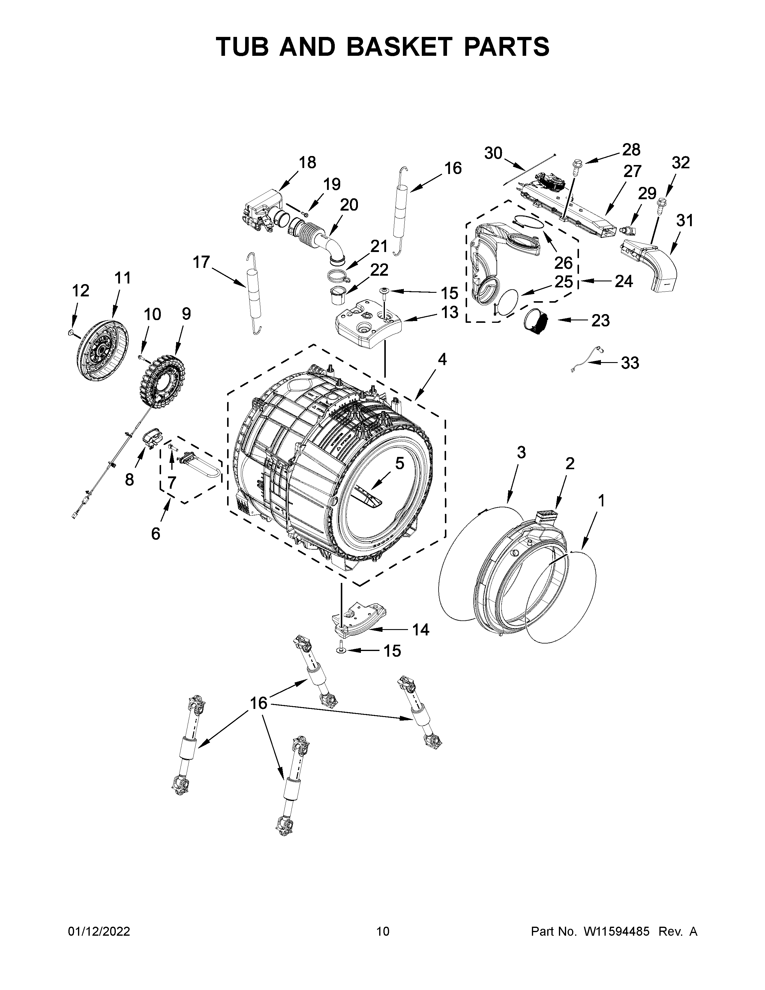 TUB AND BASKET PARTS