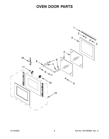 Oven door parts