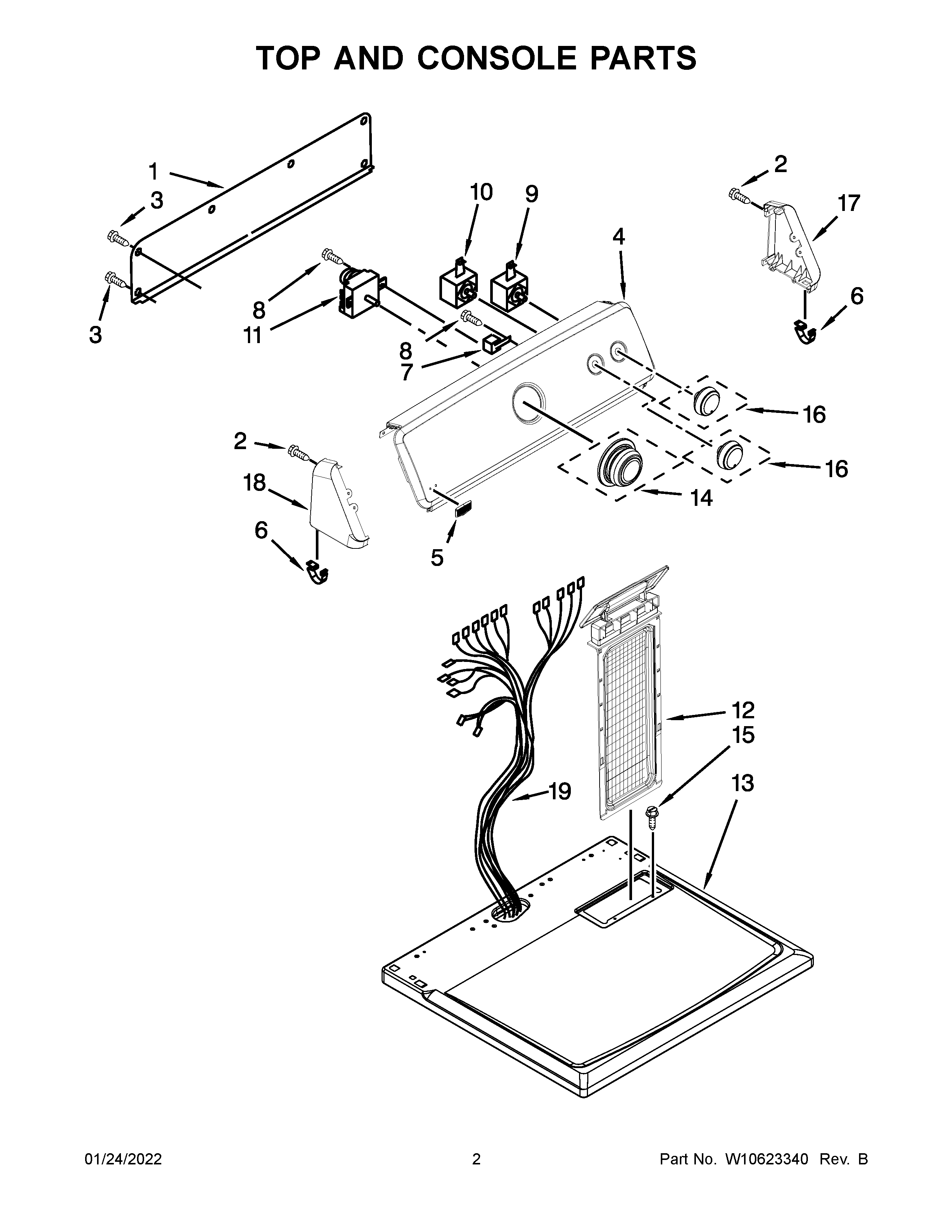 Top and console parts
