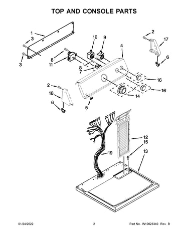 Top and console parts