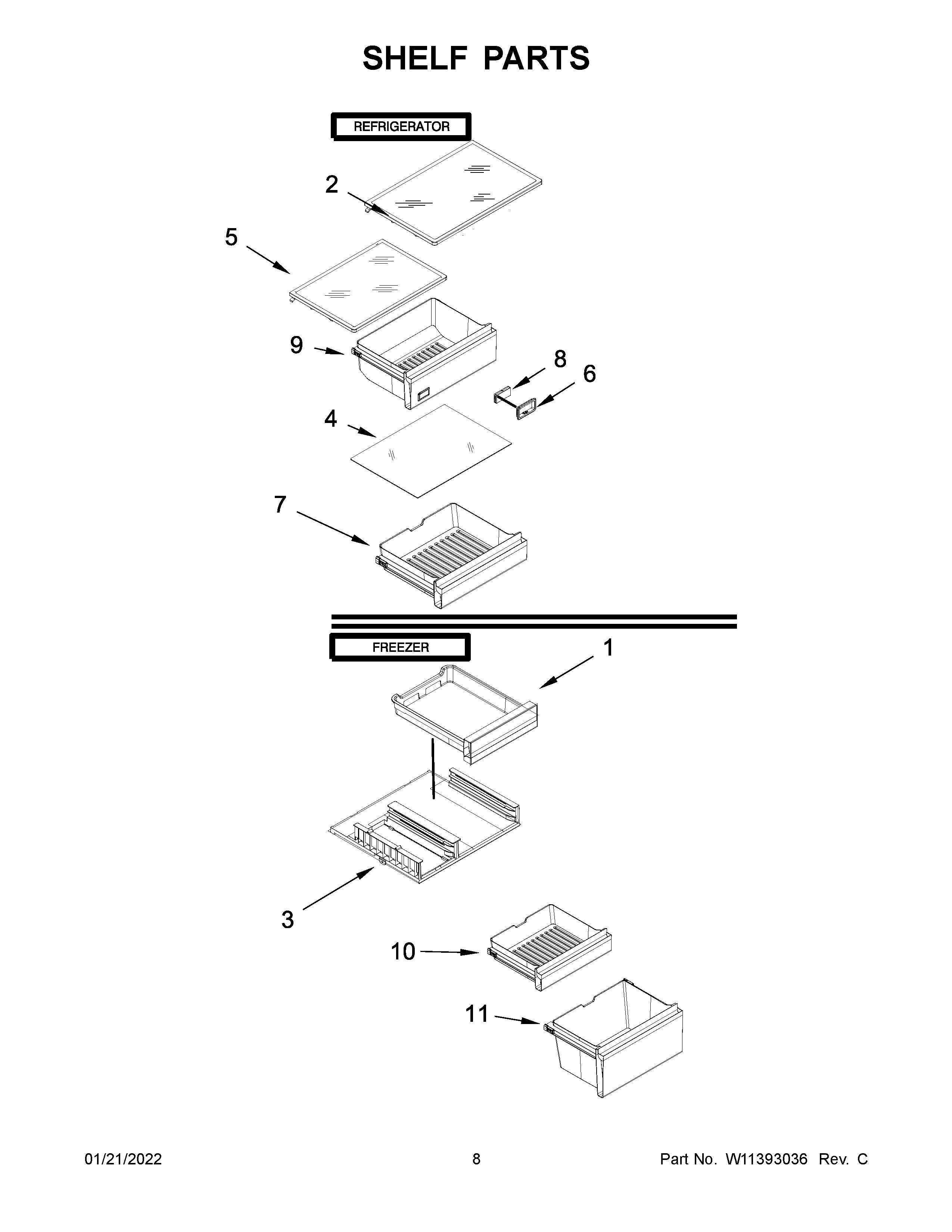 Shelf parts