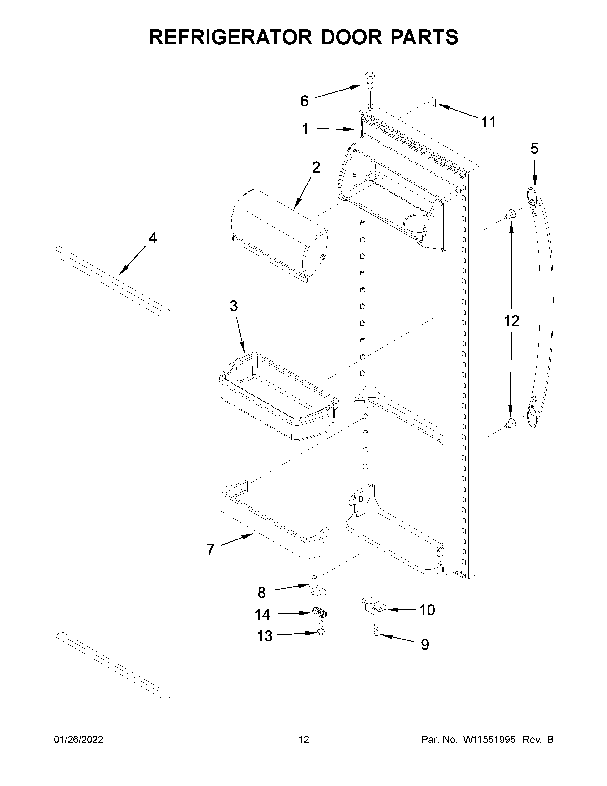 Refrigerator door parts