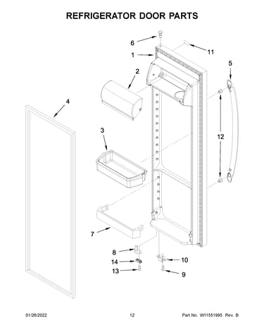 Refrigerator door parts