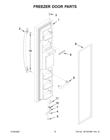 Freezer door parts