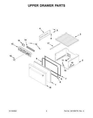 Upper drawer parts