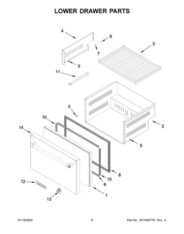 Lower drawer parts