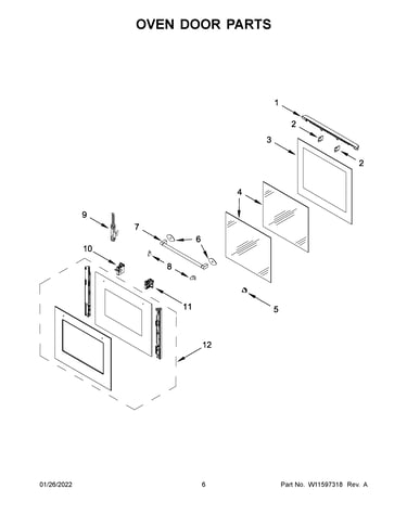 Oven door parts