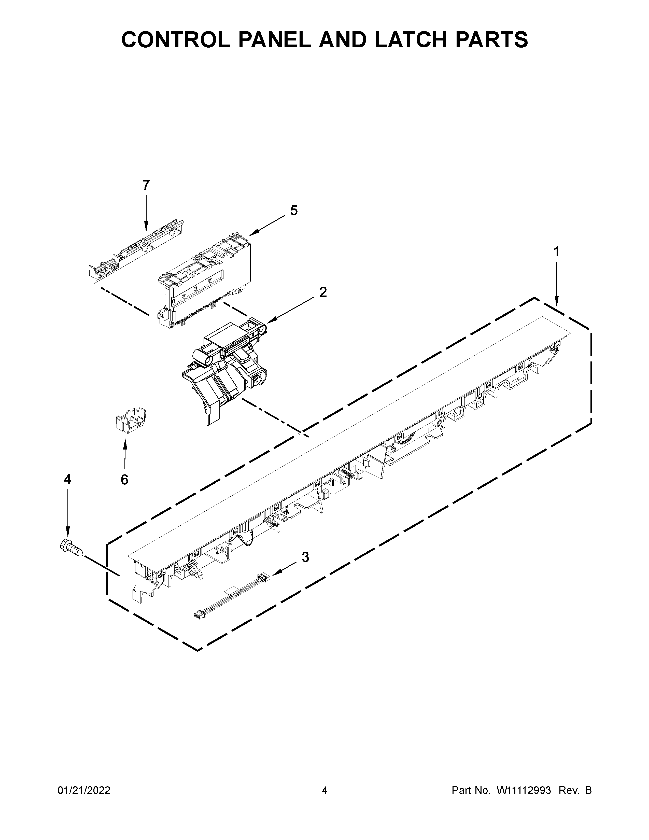 CONTROL PANEL AND LATCH PARTS