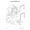 KitchenAid KDTM404EBL3 tub and frame parts diagram