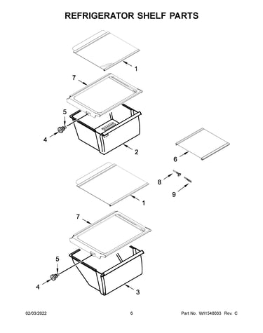 Refrigerator shelf parts