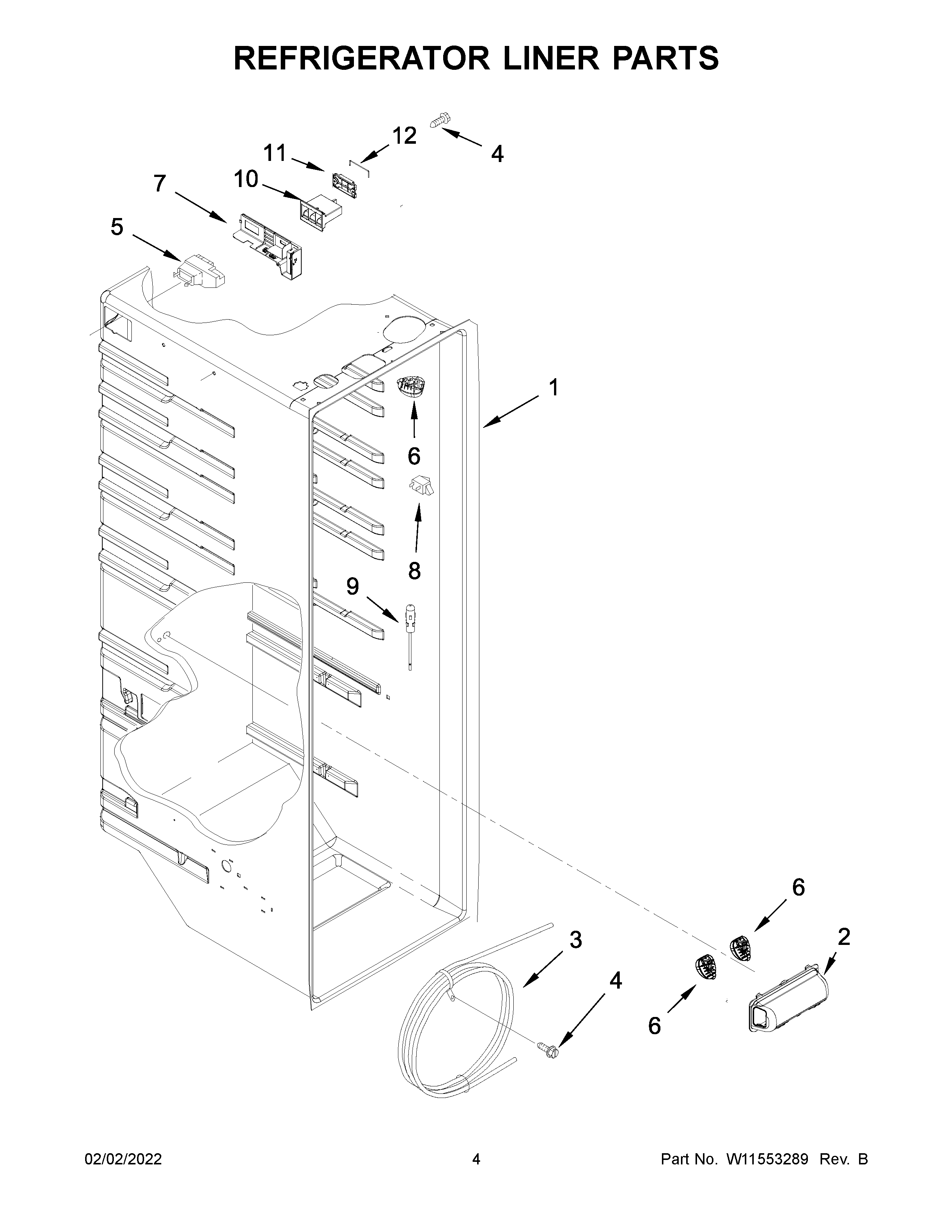Refrigerator liner parts