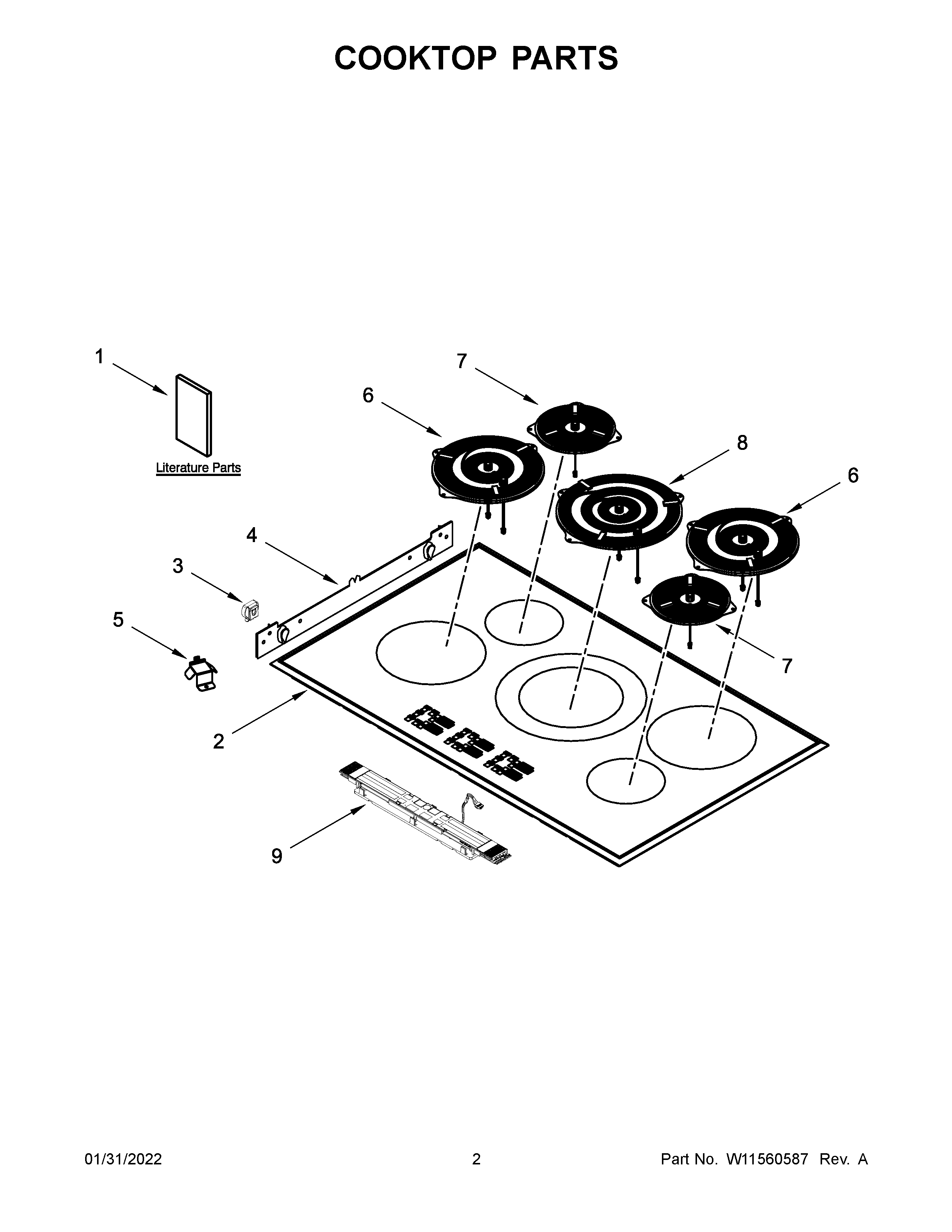 Cooktop parts