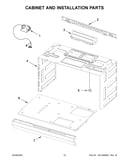 Cabinet and installation parts