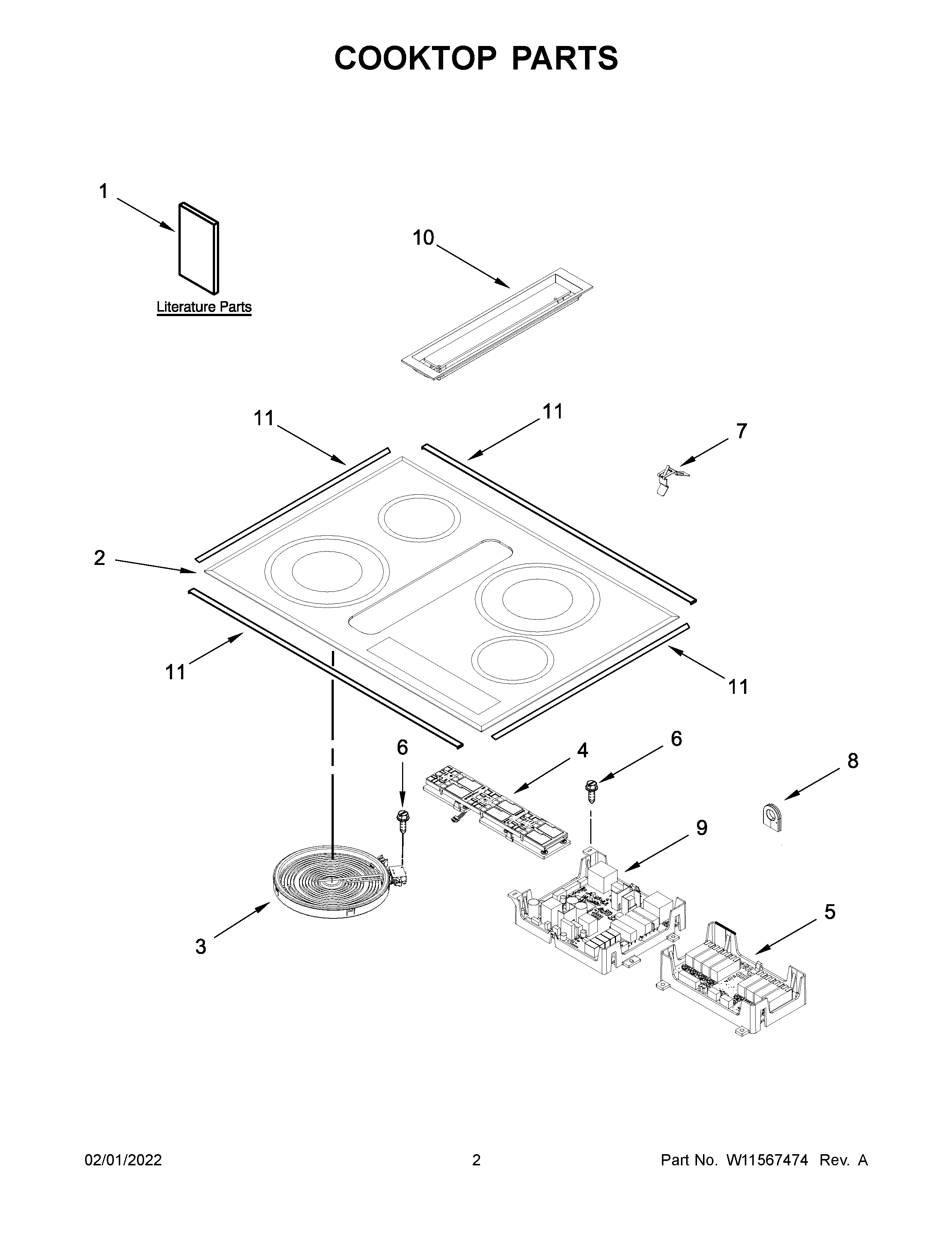 Cooktop parts