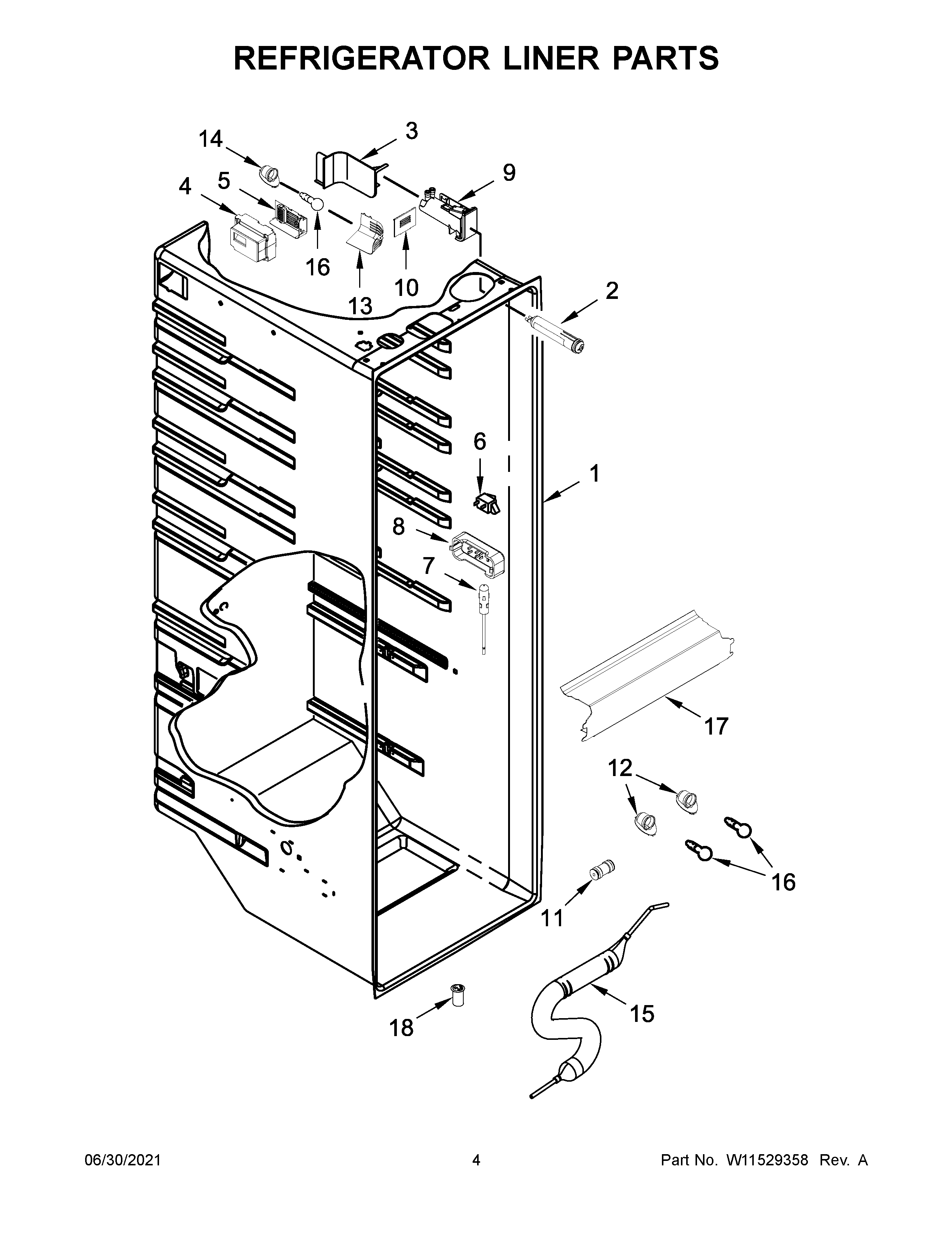 Refrigerator liner parts