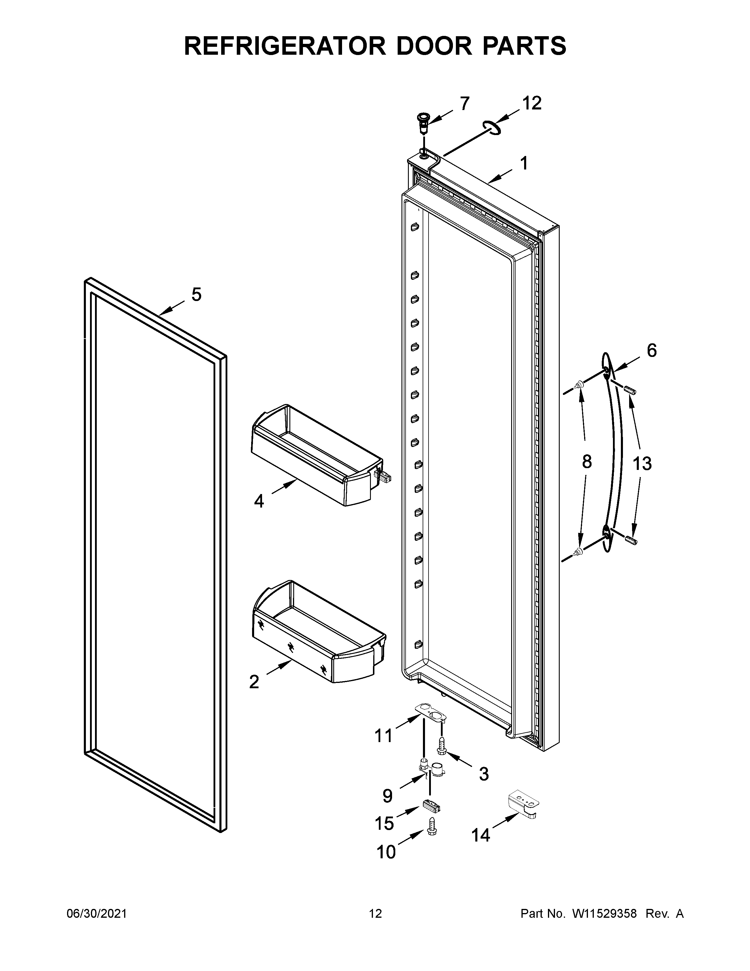 Refrigerator door parts