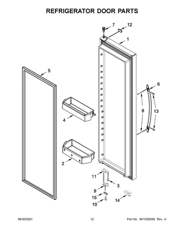 Refrigerator door parts