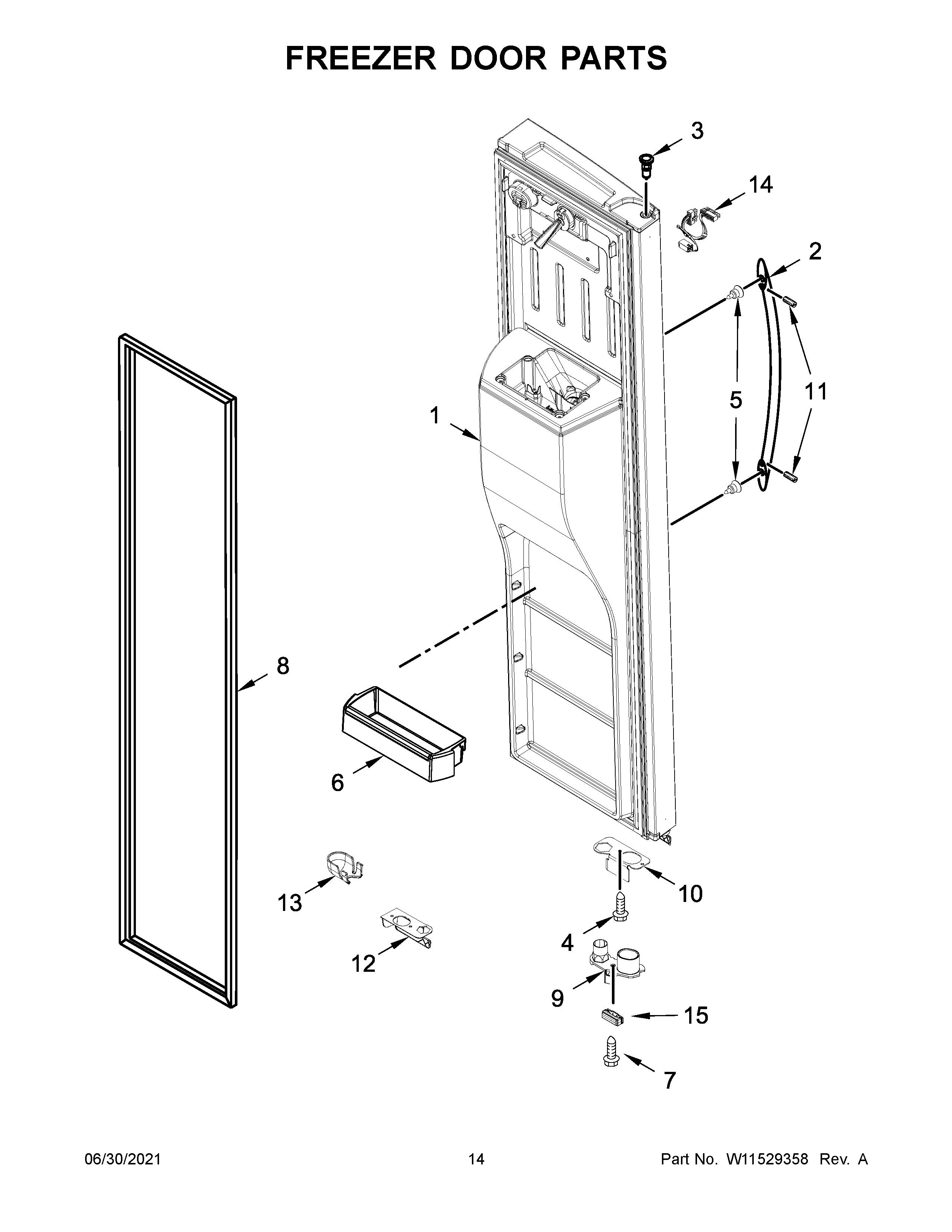 Freezer door parts